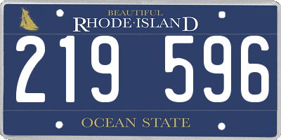 RI license plate 219596