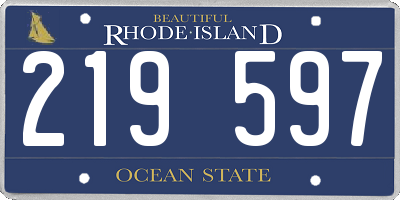 RI license plate 219597