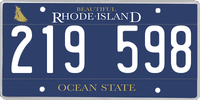 RI license plate 219598