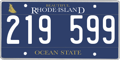 RI license plate 219599