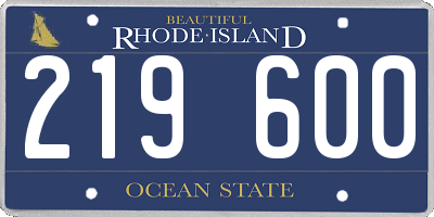 RI license plate 219600