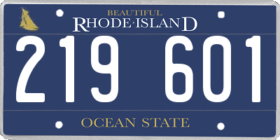 RI license plate 219601