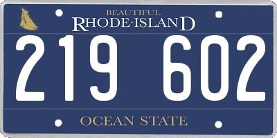 RI license plate 219602