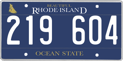 RI license plate 219604