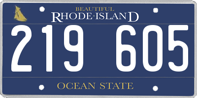 RI license plate 219605