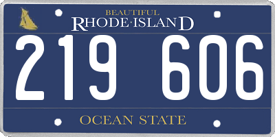 RI license plate 219606