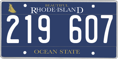 RI license plate 219607