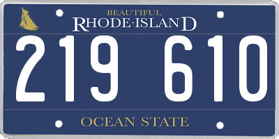 RI license plate 219610