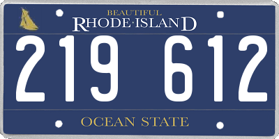 RI license plate 219612
