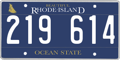 RI license plate 219614