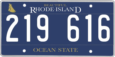 RI license plate 219616
