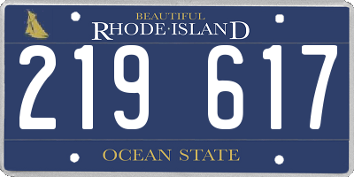 RI license plate 219617