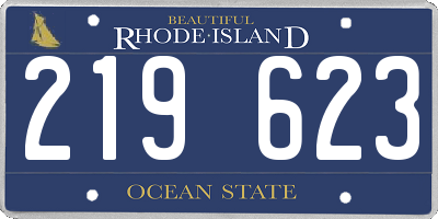RI license plate 219623