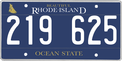 RI license plate 219625