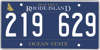 RI license plate 219629