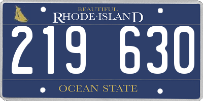 RI license plate 219630