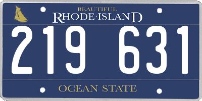 RI license plate 219631