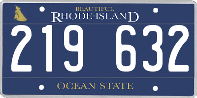 RI license plate 219632
