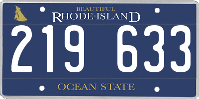 RI license plate 219633