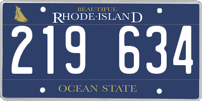 RI license plate 219634