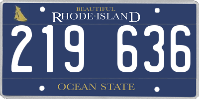 RI license plate 219636