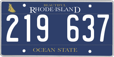 RI license plate 219637