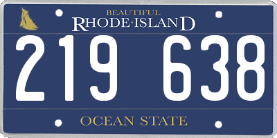 RI license plate 219638