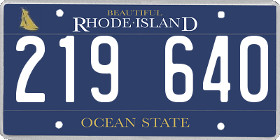 RI license plate 219640