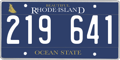 RI license plate 219641