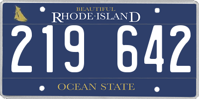 RI license plate 219642