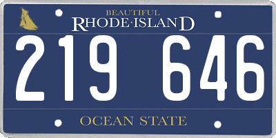 RI license plate 219646