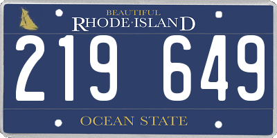 RI license plate 219649