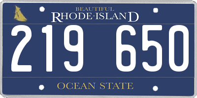 RI license plate 219650