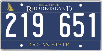 RI license plate 219651