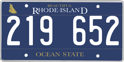 RI license plate 219652