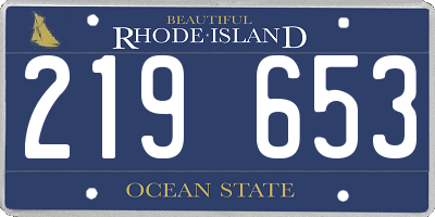 RI license plate 219653