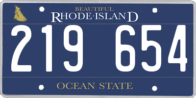 RI license plate 219654
