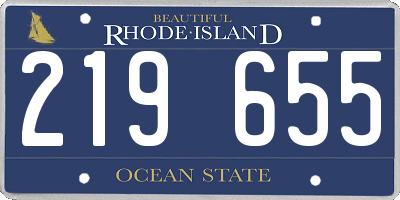 RI license plate 219655