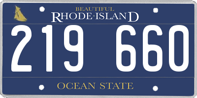 RI license plate 219660