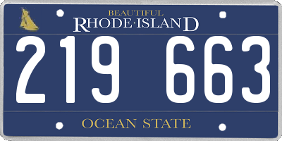RI license plate 219663