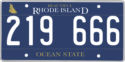 RI license plate 219666