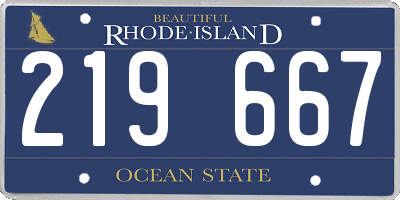RI license plate 219667