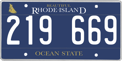 RI license plate 219669