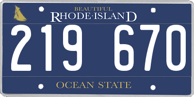 RI license plate 219670