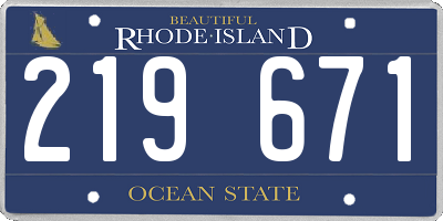 RI license plate 219671
