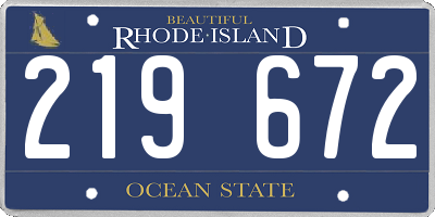 RI license plate 219672