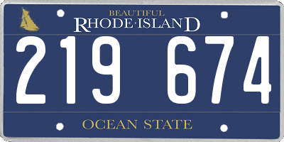 RI license plate 219674