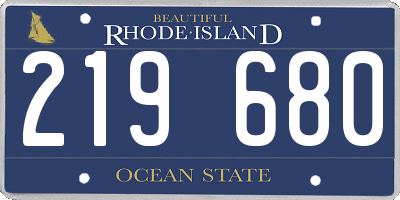 RI license plate 219680