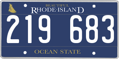 RI license plate 219683