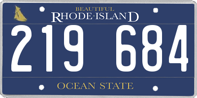 RI license plate 219684